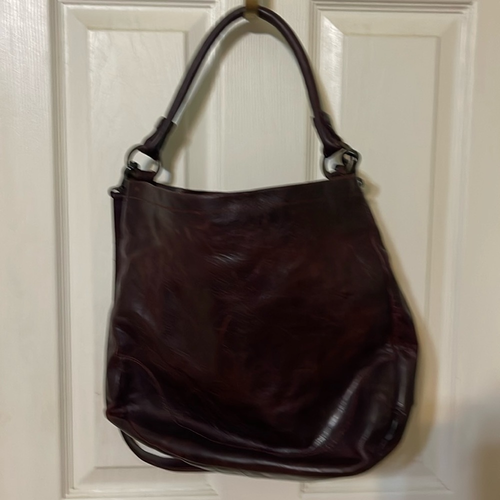Frye burgundy hobo bag.  15Lx12H